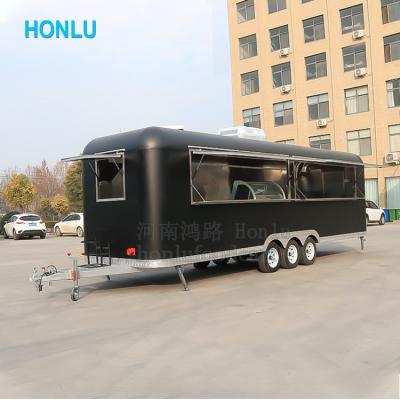 China Vegetable Processing Factory USA Approved USA Street Concession Coffee Food Trailer Retro Mobile Ice Cream Food Truck Trailer For USA for sale