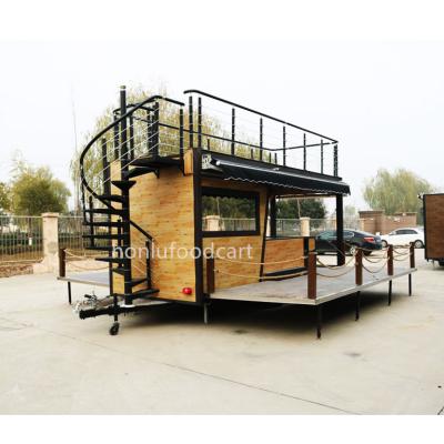 China Good Quality Vegetable Processing Factory Honlu USA Food Cart Kitchen With Air Conditioner UAE Large Food Truck 2 Floor Outdoor Coffee Kiosk For Sale for sale