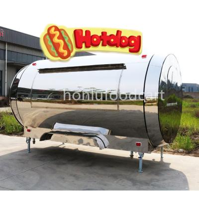 China Interesting Processing Factory HONLU Quality Food Vegetable Truck With Full Mirror Kitchen Cafe Fast Food Truck USA for sale