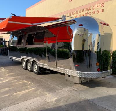 China Robeta Vegetable Processing Plant One Stop 5 Stop Food Trailer Air Stream Food Truck Trailer Bus London for sale