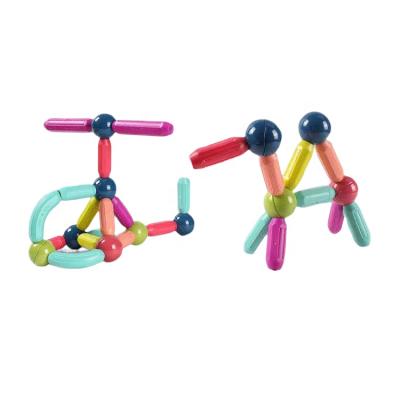 China Eco-Friendly Educational Toy 36pcs Colorful Construction Diy Kids Magnetic Balls And Sticks Building Toys for sale