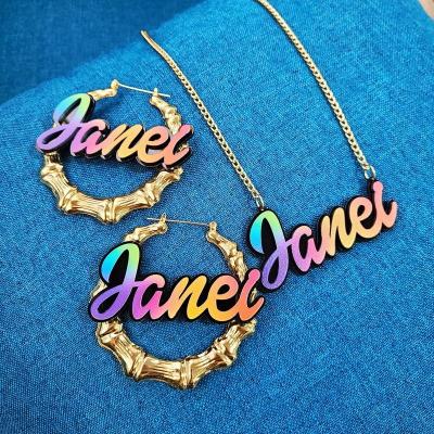 China 2021 TRENDY New Customized Acrylic Name Necklace Fashion Personalized Letter Gold Choker Necklace Nameplate Pendant Gift for sale