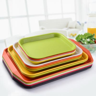 China Rectangular Fast Food Home Restaurant Canteen Food Beverage Plastic Tray TPYKFC for sale