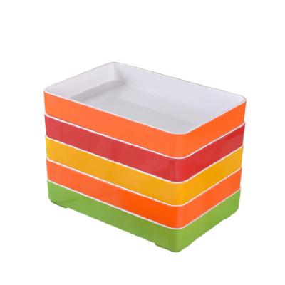 China Disposable Food Grade Dishwasher Shabu Grill Melamine Unbreakable Dish Safe Hot Pot Serving Tray for sale