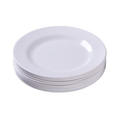 China Factory New Arrival Microwave Viable Custom Pure White Safe Thick Melamine Round Dinner Dish 11 Inch for sale