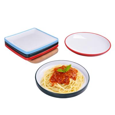 China 2022 Disposable Wholesale Cheap Double Color Plate Eco - Friendly Dinner Plate for sale