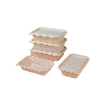 China One Compartments Disposable Biodegradable Cornstarch Food Container Microwavable Take Out Food Packaging Box for sale