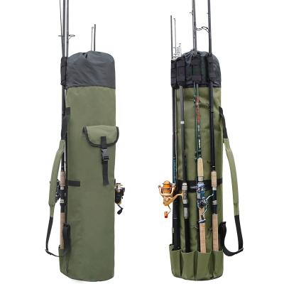 China Wholesale Nylon Waterproof Portable Heavy Duty Large Capacity Fly Fishing Tackle Hard Rod Bag Colorful 155cm Stand Carrying Case for sale