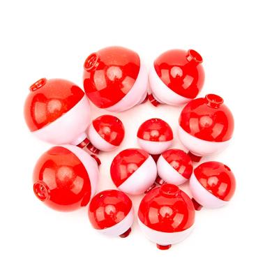 China Outdoor Fishing Activity 12pcs/lot 1/1.25/1.5/1.75 Inch Size Round Fishing Bobber Beacon Float Sea Fishing Plastic Fishing Floats for sale