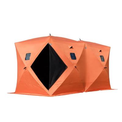 China Diamond Ground Nail Fast Delivery Hexagonal Ultra Large Ice Fishing Tent Winter Tent For 6-8 Person Field Tent Outdoor Camping Vacation for sale