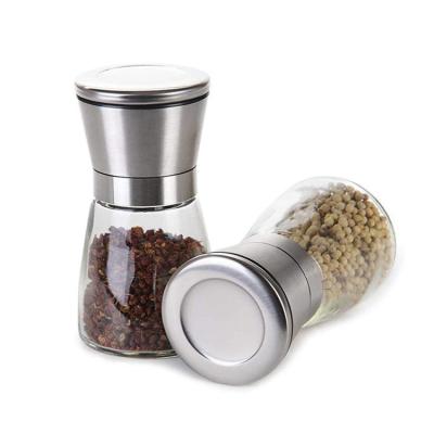 China Hand Viable Mini Manual Pot Salt Acrylic Pepper Grinder Ceramic Metal Grinders for sale