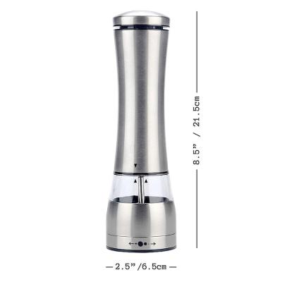 China 2019 New Products Kitchenware Set Stainless Steel Stainless Steel Viable Acrylic Gravity Salt Pepper Grinder Automatic Automatic Grinder Square Set for sale