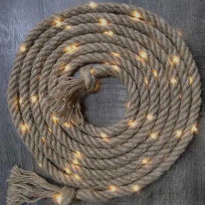 China Waterproof Hot Sale Festival String Decorative Hemp Rope Battery Operated Fair DecorativeLight for sale