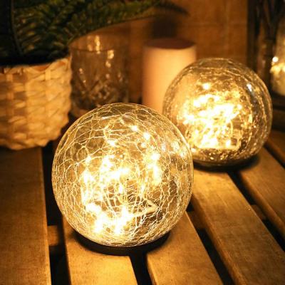 China Garden Amazon Burst Decorative Crystal Ball Design LED Glass Ball Solar Garden Lights for sale