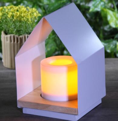 China Hot sale large size cheap battery operated iron LED candle open house decorative light for sale