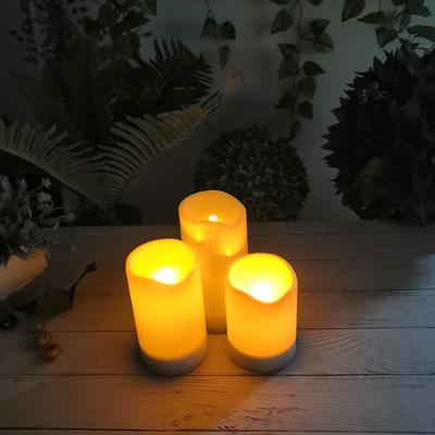 China No Fire No Smoke Plastic Hanko Candle Outdoor Wedding LED Light High Quality Solar Powered Decorative Candle for sale