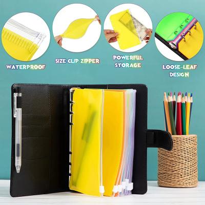 China 2022 Good Quality Factory Directly A6 Magnetic Money Planner For Gift Customize Colorful Logo Binder Zipper Pocket A6 for sale