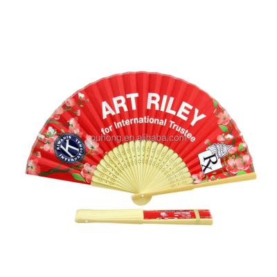 China China popular wholesale cheap custom chinese red paper hand bamboo folding fan for promotion for sale