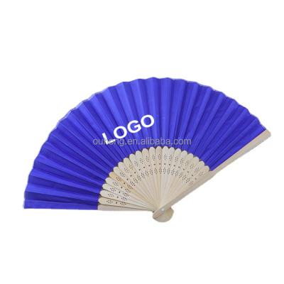 China China Factory Hot Sale Folding Satin Bamboo Fan Logo Design Hand Fan For Custom Gifts for sale