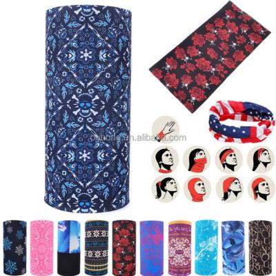 China Custom Multifunctional Microfiber Magic Tube Scarf Multifunctional Logo Sublimation Printing Neck Gaiter Headwear Bandanas for sale