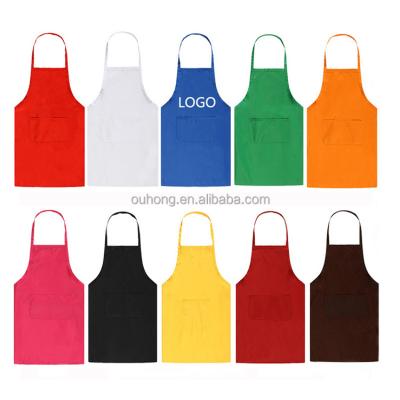 China Eco-Friendly /Durable/Washable Wholesale Customized Printed Polyester Kitchen Cooking Coffee Aprons With Pockets Garden BBQ Food Bib Aprons for sale