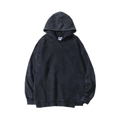 China Wholesale Oversized Custom Style White Hoodies 100% Acid Washed Cotton Acid Washed Men's Street Anti-Shrink Hoodie for sale