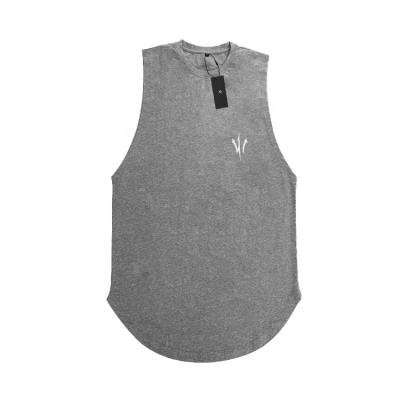 China Wholesale 95% Spandex Anti-Shrink Cotton 5% Men's GYM Vest Bodybuilding Single Tank Top for sale