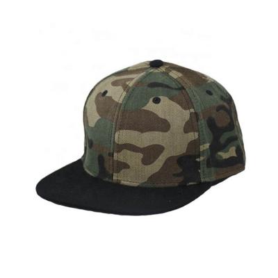 China Plain Promotional Custom Flat Brim Camouflage Satine Lining Satine Lining Military Hat for sale