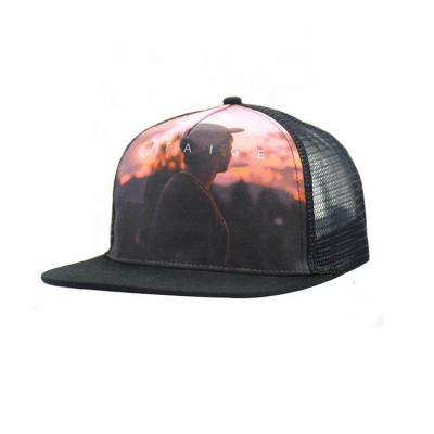 China COMMON OEM and OEM Dye Sublimation Printing Logo Mesh 5 Panel Snapback Hat for sale