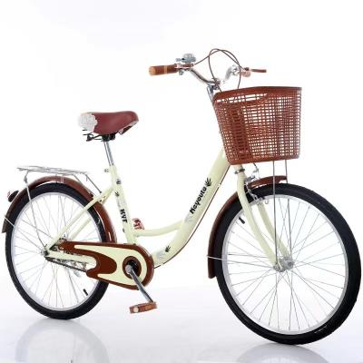 Cina 26 pollici single speed city bike con basket rosa bici per donne in vendita