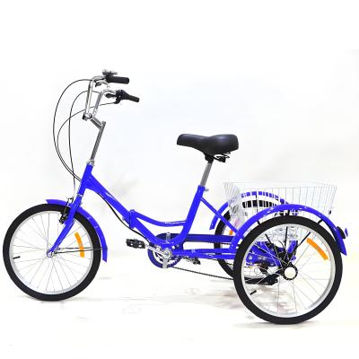 China Folding 3 Wheel Bicycle For Adults Three Wheel Pedal Bike For Elderly Trike New Model 20 24 26 for sale