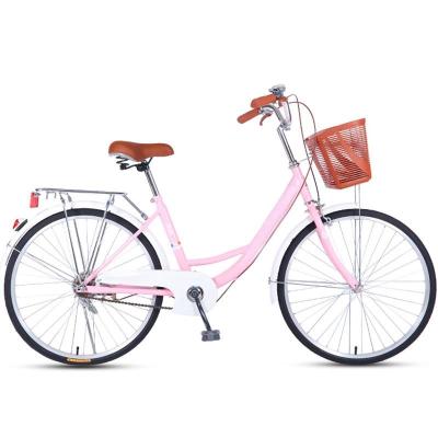 Chine Vélo rétro pour femmes 24 / 26 pouces avec panier bon marché Vintage pour adultes classique à vitesse unique à vendre