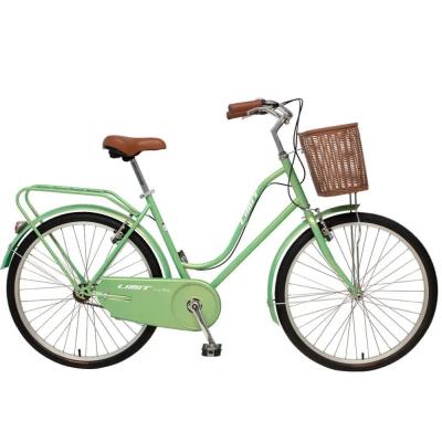 China 24/26 Inch Adult Vintage Ladies Bike With Basket Single Speed Classic Bicycle For Woman for sale