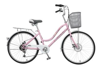 China Sepeda City Bike 24 26 Inch Einzelgeschwindigkeit Frauen Stadtrad / Lady Bike zu verkaufen