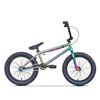 China 18 Inch OilSlick Color Steel Frame BMX Freestyle Bike Alloy Aluminum Rim Bicycle Rainbow Color for sale