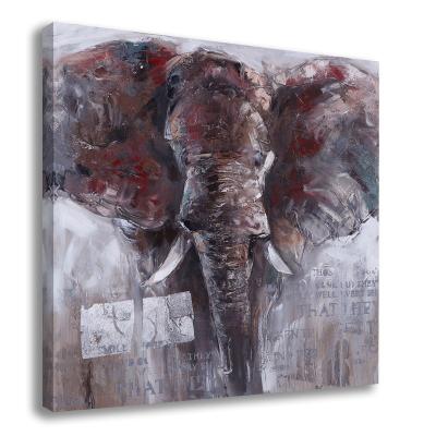 China Powerful and Safe Large Modern African Elephant Oil Painting Wall Art for Home Decoration Ready to Hang for sale