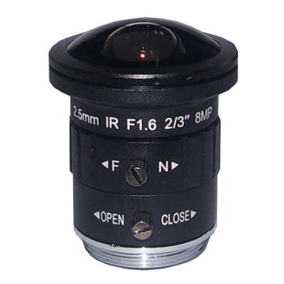 China 8Megapixel Fisheye Lens CCTV Lens 2.5mm 8MP CS Mount Manual Iris Fisheye Lens For CCTV Camera for sale