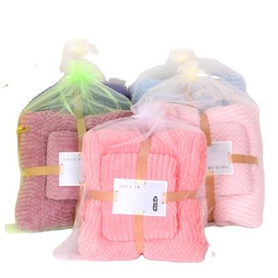 China Factory Wholesale Kid Safe Towels Coral Shear Soft Absorbent Bath Towel Set for sale