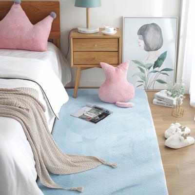 China Modern Bedroom And Living Room Carpets Mopping Upset Blankets 100% Polyester Plush Non-Slip Carpet for sale