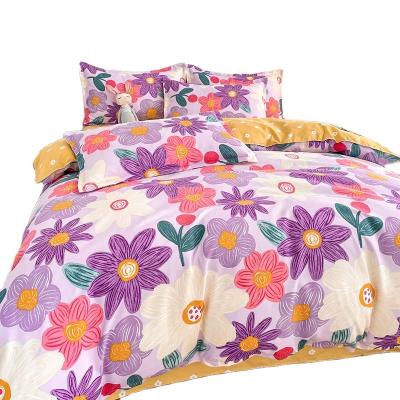 China Anti-Static Bedspread Four Piece Suit Cotton Bedding Set Sheet Cover Sheets Pillow Case Sheet Sets for sale