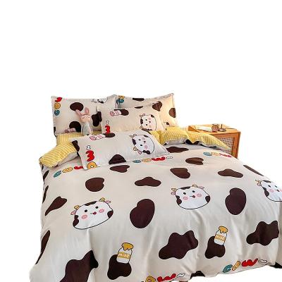 China Anti-Static Bed Linen Four Piece Suit Cotton Bedding Set Flat Sheet Cover Sheets Pillow Case Sheet Sets for sale