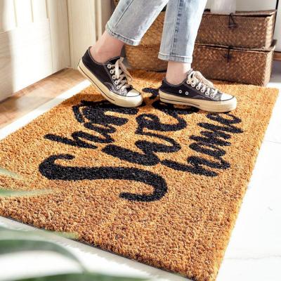 China Washable Click Personalized Custom Printed Logo Funny Special Door Mat Coir Mat for sale