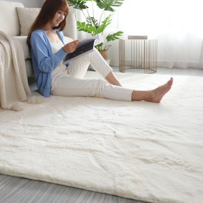 China Wholesale Resistant Absorbent Anti-slip Luxury White Free Cut Spot Stain Click Round Rectangle Blanket For Living Room Bedroom Balcony for sale