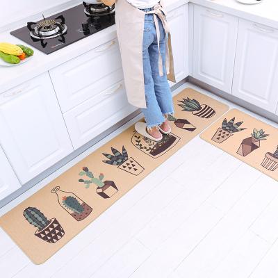 China USA Amazon Washable Popular Custom Printed Design Non Slip Covers Kitchen Door Floor Washable Rubber Backing Mats for sale