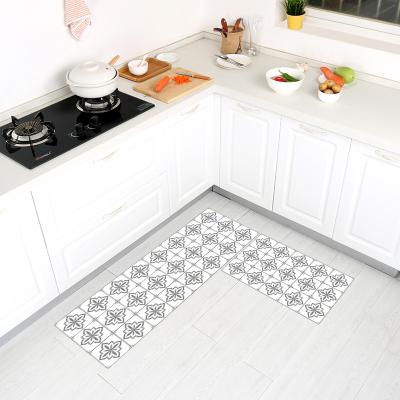 China Wholesale Washable Bottom PVC Click Anti Slip Waterproof Recycled Door Mat Kitchen Mat for sale