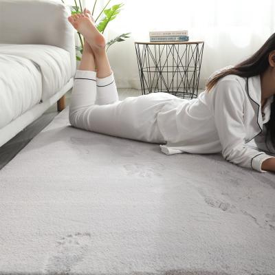 China Stain Resistant Click Fur Artificial Hairy Rug For Living Room Bedroom Blankets Chinese Handmade Rabbit Fur Rug for sale