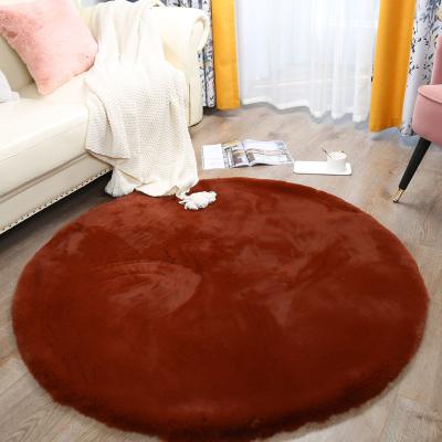 China Camel Color Stain Resistant Click Area Rug Soft Fluffy Faux Fur Sheepskin Around Rug For Bedroom Floor Sofa Living Room for sale