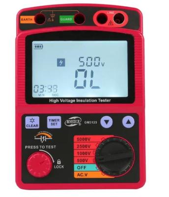 China Benetech GM3125 Digital Insulation Tester 1000G OHM High Voltage Resistance Tester 5000V for sale