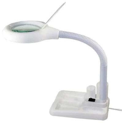 중국 White LED Desk Lamp 5X 10X Desktop Magnifying Glass Work Light 판매용