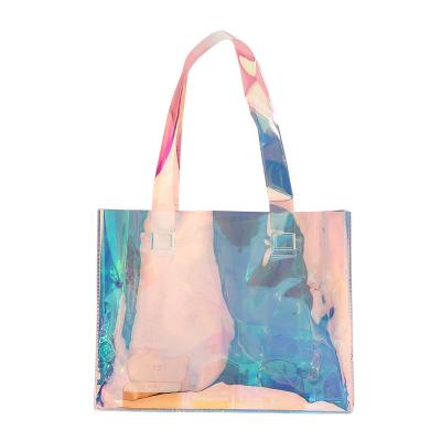 China Reusable Custom Made PVC Tote Bag Small Big Event Gift Bag Laser Gift Package Mid-Range High-End Colorful Shopping Bag for sale